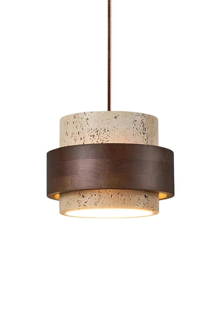 Cylindrical Modern Design Travertine Pendant Lamp