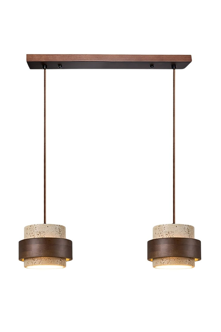 Cylindrical Modern Design Travertine Pendant Lamp