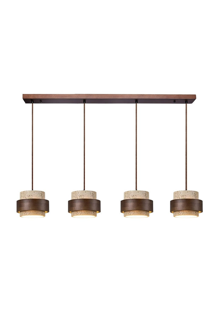 Cylindrical Modern Design Travertine Pendant Lamp