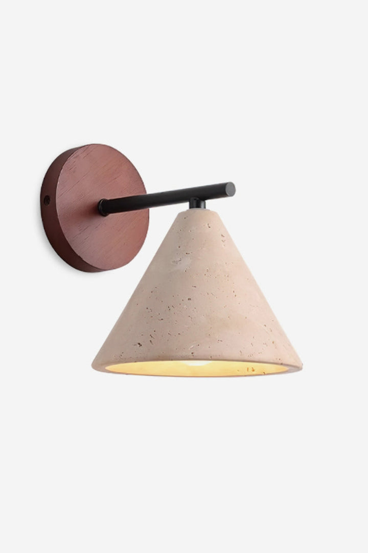 Modern Minimalist Tapered Travertine Wall Light