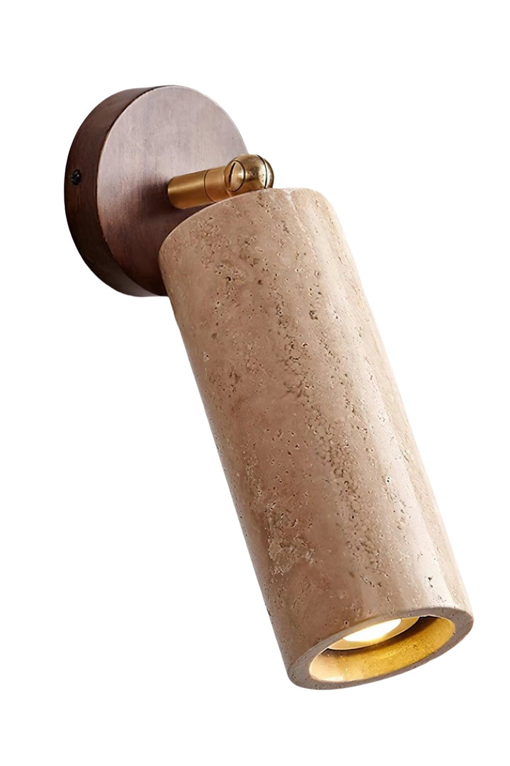 Cylindrical Travertine Wall Light