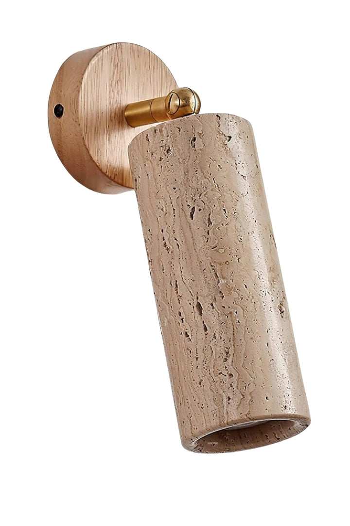 Cylindrical Travertine Wall Light